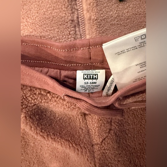 KITH Kids Baby faux Sherpa fleece hoodie pants set Dusty Quartz 12/18months NWT - Picture 4 of 9